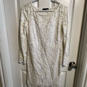 Ambiance Long Sleeve Lace Dress - White